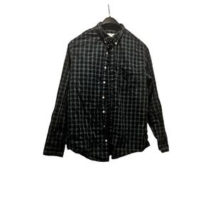 Green and blue American Eagle plaid button up shirt